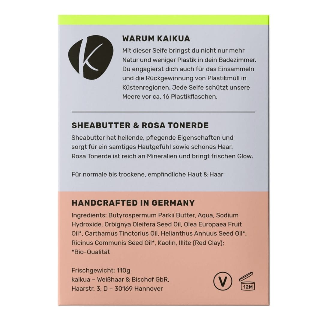 kaikua Seife Sheabutter rosa Tonerde